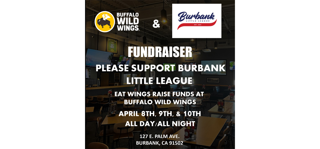 Buffalo Wild Wings Fundraiser April 8-10